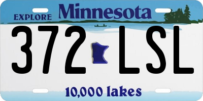 MN license plate 372LSL