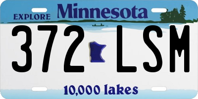 MN license plate 372LSM