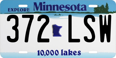 MN license plate 372LSW