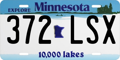 MN license plate 372LSX