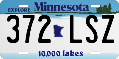 MN license plate 372LSZ