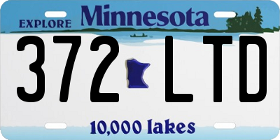 MN license plate 372LTD