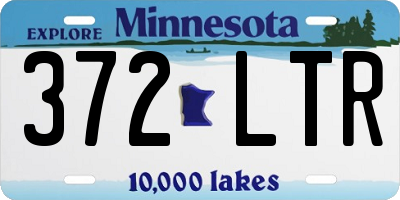 MN license plate 372LTR