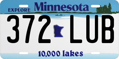 MN license plate 372LUB