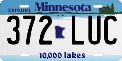 MN license plate 372LUC