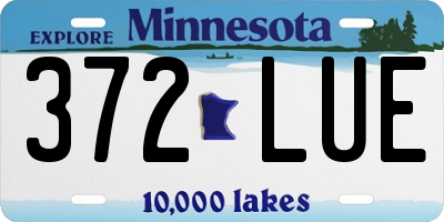 MN license plate 372LUE