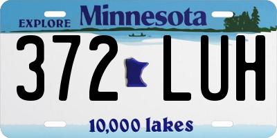 MN license plate 372LUH