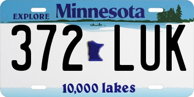 MN license plate 372LUK