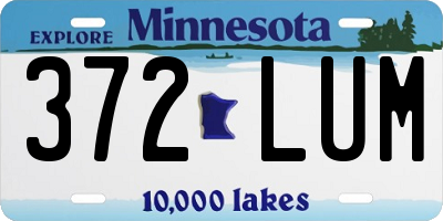 MN license plate 372LUM