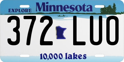 MN license plate 372LUO