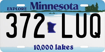 MN license plate 372LUQ