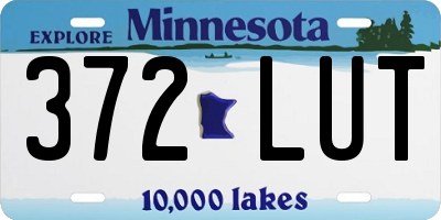 MN license plate 372LUT