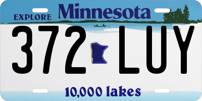MN license plate 372LUY