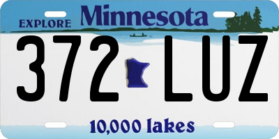 MN license plate 372LUZ