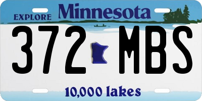 MN license plate 372MBS