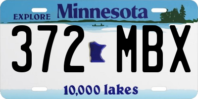 MN license plate 372MBX