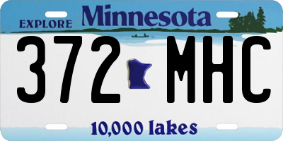 MN license plate 372MHC