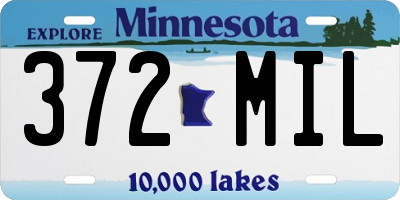 MN license plate 372MIL