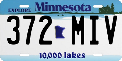 MN license plate 372MIV
