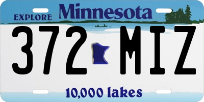 MN license plate 372MIZ