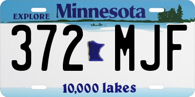 MN license plate 372MJF