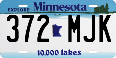 MN license plate 372MJK