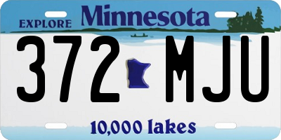 MN license plate 372MJU