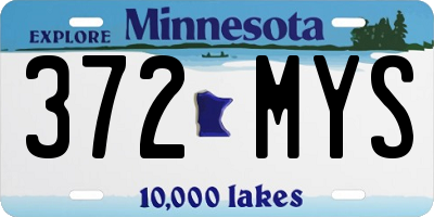 MN license plate 372MYS