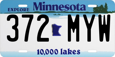 MN license plate 372MYW