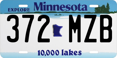 MN license plate 372MZB