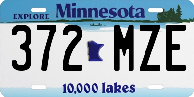 MN license plate 372MZE