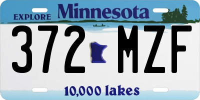MN license plate 372MZF