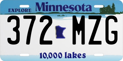 MN license plate 372MZG