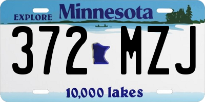 MN license plate 372MZJ