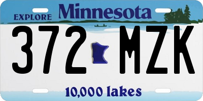 MN license plate 372MZK