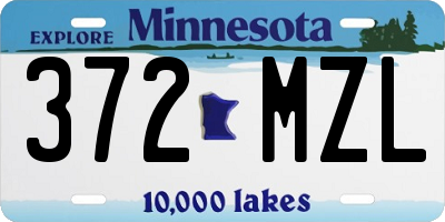 MN license plate 372MZL