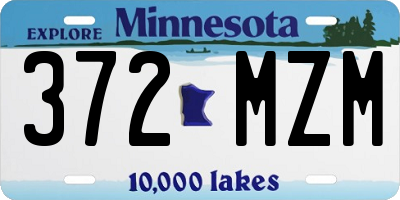 MN license plate 372MZM