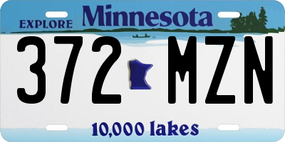MN license plate 372MZN