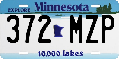 MN license plate 372MZP