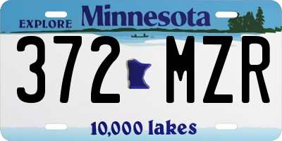 MN license plate 372MZR