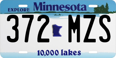 MN license plate 372MZS