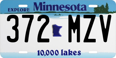 MN license plate 372MZV