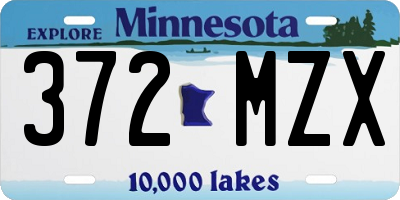 MN license plate 372MZX