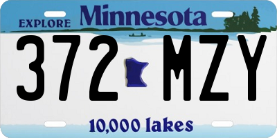 MN license plate 372MZY