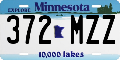 MN license plate 372MZZ