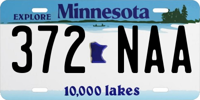 MN license plate 372NAA
