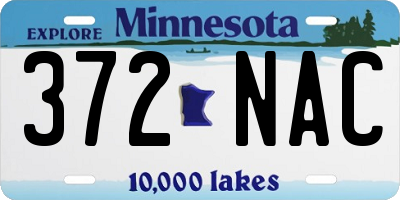 MN license plate 372NAC