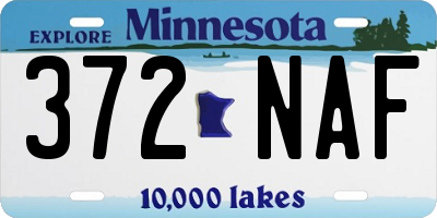 MN license plate 372NAF