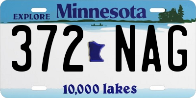 MN license plate 372NAG