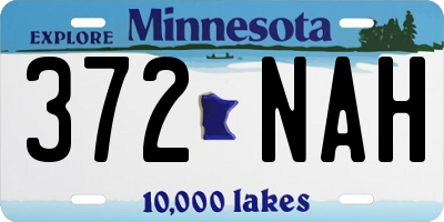 MN license plate 372NAH